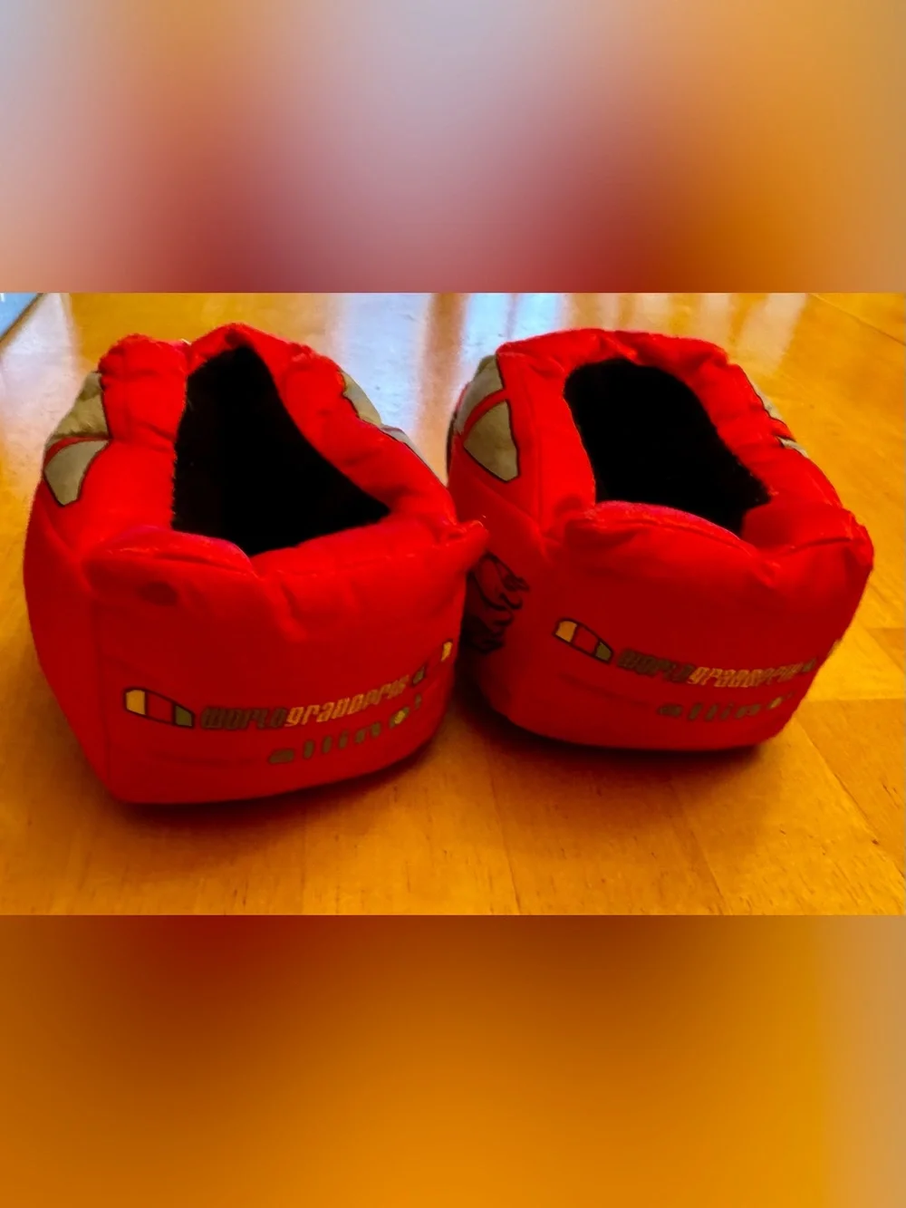 Disney Pixar Cars Lightning McQueen Plush Slippers Toddler 9-10